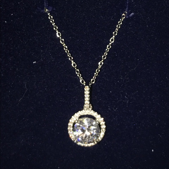 Silver Plated Charm Crystal CZ Necklace - Picture 8 of 8